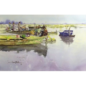 Farooq Aftab, 15 x 21 Inch, Watercolor on Paper, Landscape Painting, AC-FQB-009